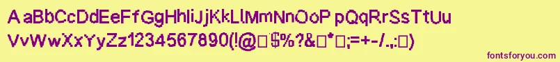 Czcionka Baardfaant – fioletowe czcionki na żółtym tle