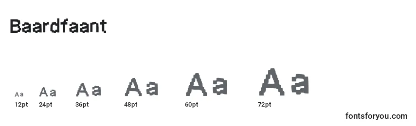 Размеры шрифта Baardfaant