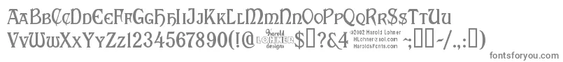 Roosevelt-fontti – harmaat kirjasimet valkoisella taustalla