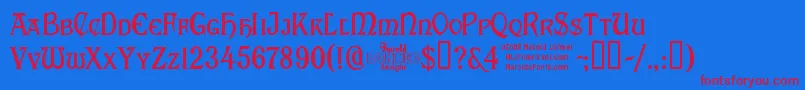Roosevelt Font – Red Fonts on Blue Background
