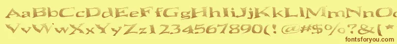 SeawaveExtendedKeyset-Schriftart – Braune Schriften auf gelbem Hintergrund