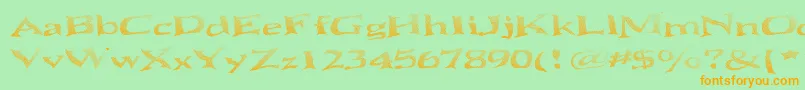 SeawaveExtendedKeyset Font – Orange Fonts on Green Background