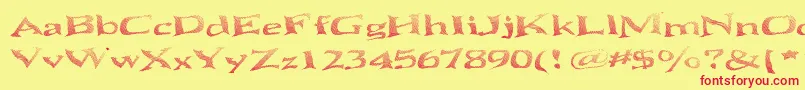 SeawaveExtendedKeyset Font – Red Fonts on Yellow Background