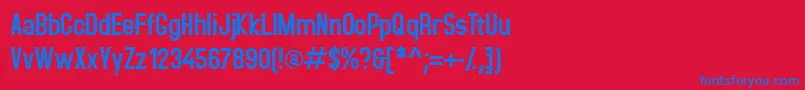 フォントAccidental – 赤い背景に青い文字