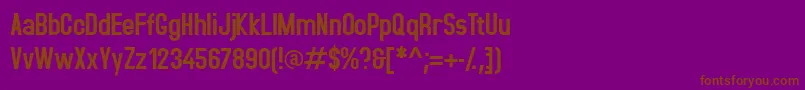 Accidental-fontti – ruskeat fontit violetilla taustalla