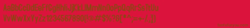 Accidental-fontti – ruskeat fontit punaisella taustalla