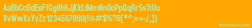 Accidental Font – Green Fonts on Orange Background