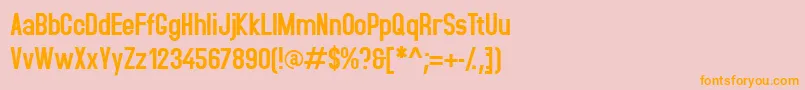フォントAccidental – オレンジの文字がピンクの背景にあります。