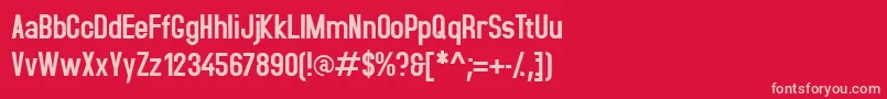 Accidental-fontti – vaaleanpunaiset fontit punaisella taustalla