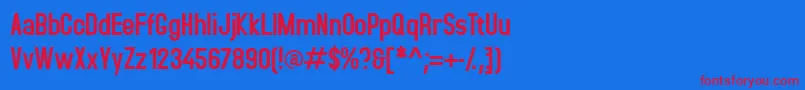 Accidental Font – Red Fonts on Blue Background