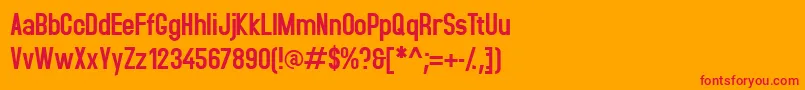 Accidental Font – Red Fonts on Orange Background