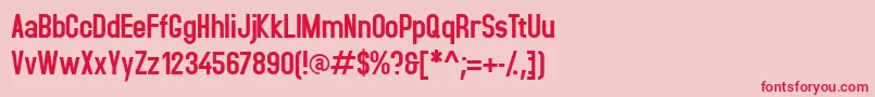 Accidental-fontti – punaiset fontit vaaleanpunaisella taustalla