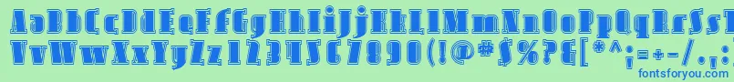 Sfavondaleinline Font – Blue Fonts on Green Background