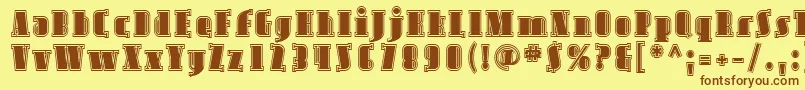 Sfavondaleinline Font – Brown Fonts on Yellow Background