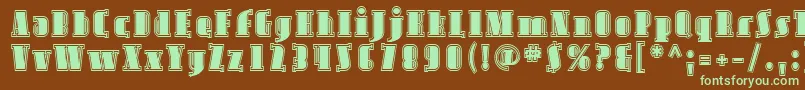 Sfavondaleinline-fontti – vihreät fontit ruskealla taustalla