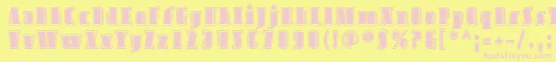 Sfavondaleinline-fontti – vaaleanpunaiset fontit keltaisella taustalla