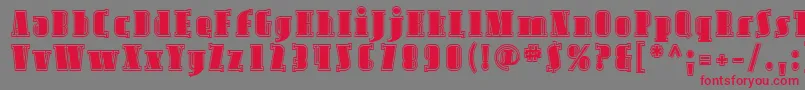Sfavondaleinline-Schriftart – Rote Schriften auf grauem Hintergrund