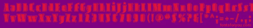 Sfavondaleinline-Schriftart – Rote Schriften auf violettem Hintergrund