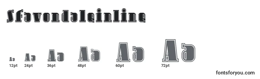 Размеры шрифта Sfavondaleinline