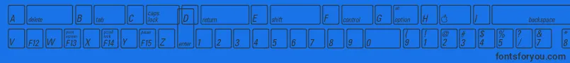 KeyfontusaBold-fontti – mustat fontit sinisellä taustalla