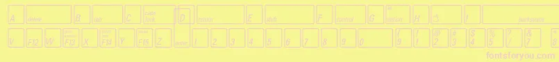 フォントKeyfontusaBold – ピンクのフォント、黄色の背景
