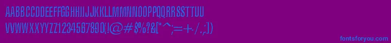 フォントIronLung – 紫色の背景に青い文字