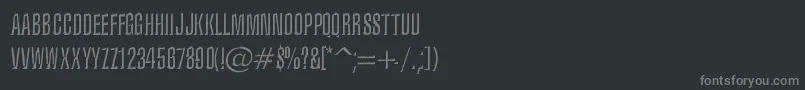 フォントIronLung – 黒い背景に灰色の文字