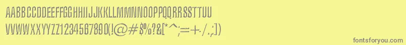 フォントIronLung – 黄色の背景に灰色の文字