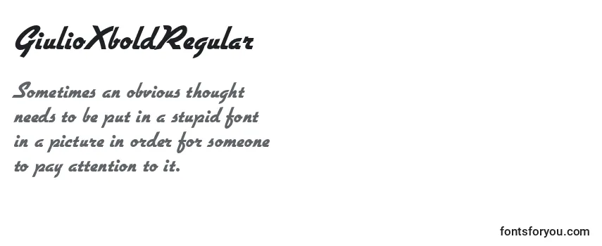 Review of the GiulioXboldRegular Font