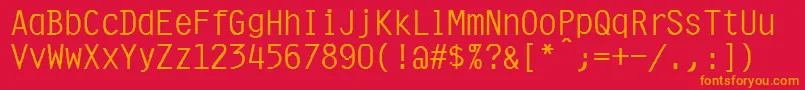 Presentor Font – Orange Fonts on Red Background