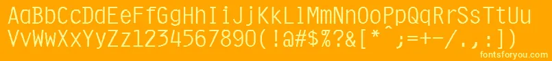 フォントPresentor – オレンジの背景に黄色の文字