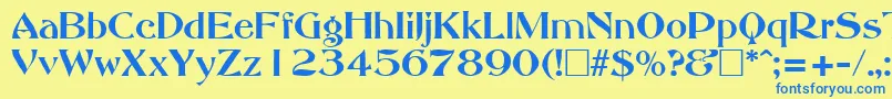 AbottoldstyleRegular Font – Blue Fonts on Yellow Background