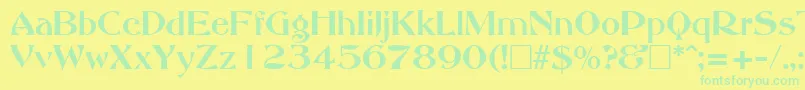 AbottoldstyleRegular Font – Green Fonts on Yellow Background