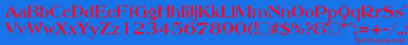 AbottoldstyleRegular-Schriftart – Rote Schriften auf blauem Hintergrund