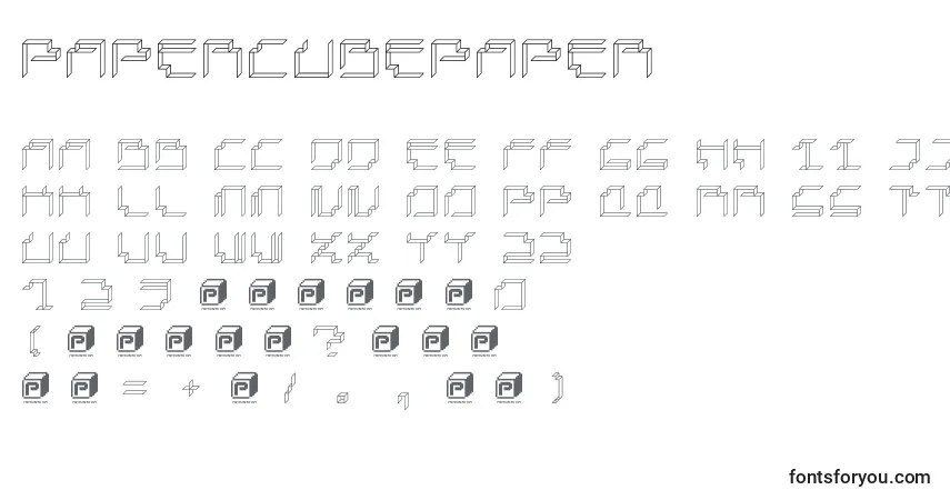 Schriftart PapercubePaper – Alphabet, Zahlen, spezielle Symbole