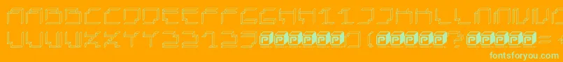 PapercubePaper Font – Green Fonts on Orange Background