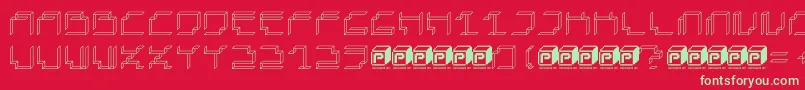 Fonte PapercubePaper – fontes verdes em um fundo vermelho