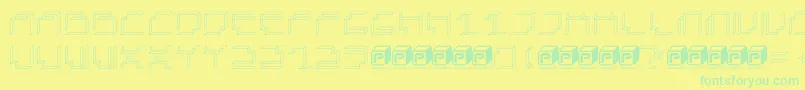 PapercubePaper Font – Green Fonts on Yellow Background