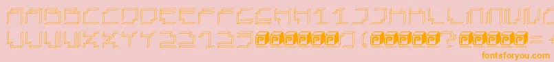 PapercubePaper-Schriftart – Orangefarbene Schriften auf rosa Hintergrund