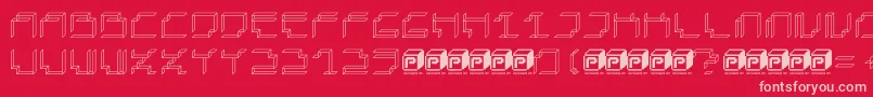 PapercubePaper-Schriftart – Rosa Schriften auf rotem Hintergrund