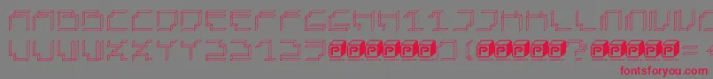 PapercubePaper-Schriftart – Rote Schriften auf grauem Hintergrund
