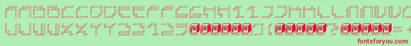 PapercubePaper Font – Red Fonts on Green Background