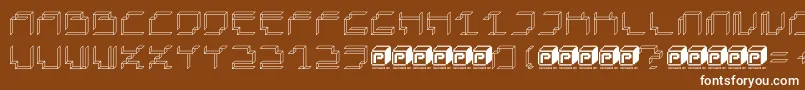 PapercubePaper-Schriftart – Weiße Schriften auf braunem Hintergrund