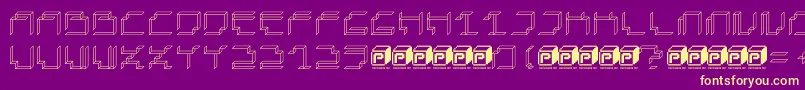 PapercubePaper-Schriftart – Gelbe Schriften auf violettem Hintergrund