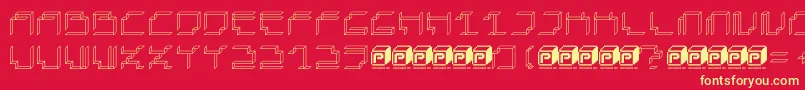 PapercubePaper Font – Yellow Fonts on Red Background