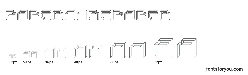 Размеры шрифта PapercubePaper