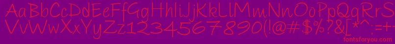 ParoleScriptDemo Font – Red Fonts on Purple Background