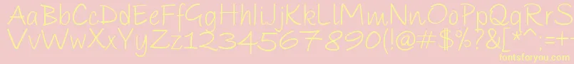 ParoleScriptDemo-Schriftart – Gelbe Schriften auf rosa Hintergrund