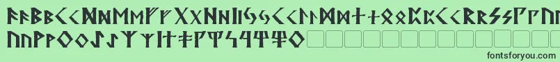 フォントKehdrai – 緑の背景に黒い文字