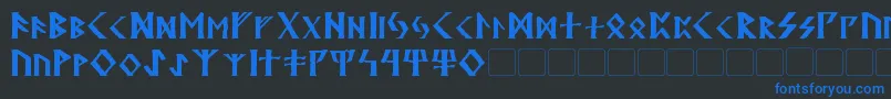 フォントKehdrai – 黒い背景に青い文字